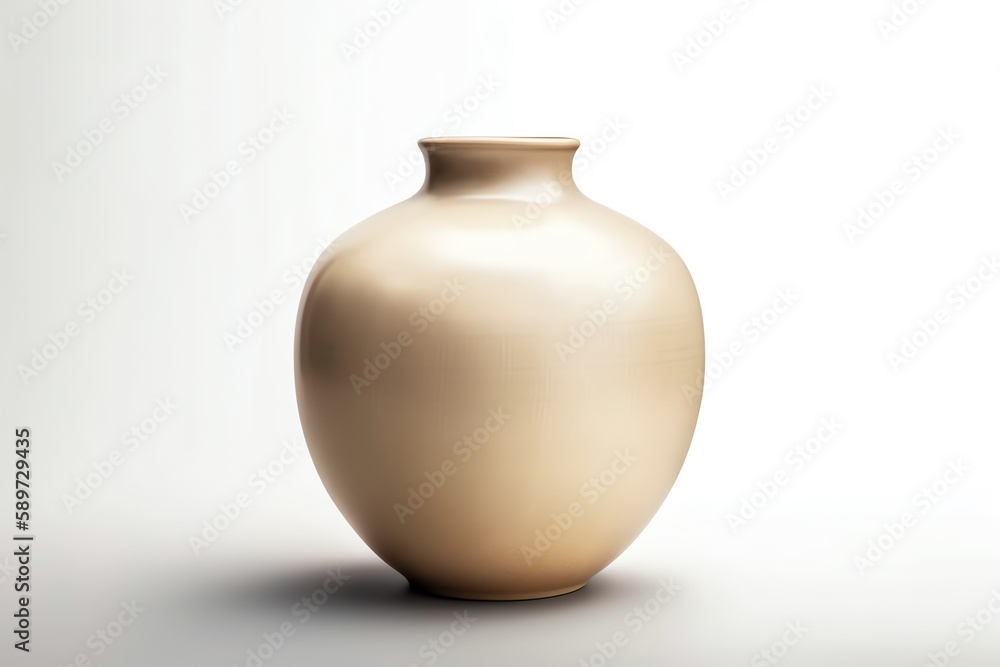 ceramic vase, isolated on a white background. generative AI ceramic vase, isolated on a white background. generative AI