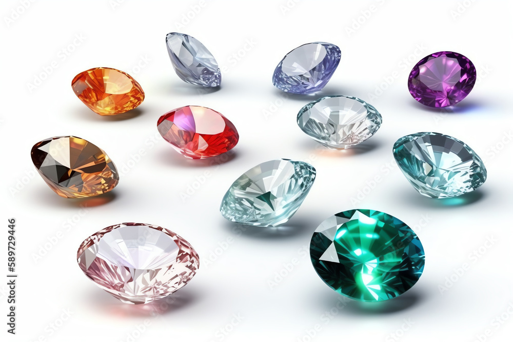 collection of glittering rhinestones. generative AI collection of glittering rhinestones. generative AI