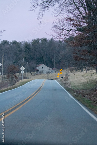 Winding Country Road in West Virginia 