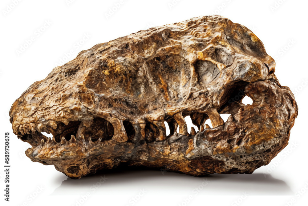 A high-resolution photograph of a fossilized dinosaur. generative AI A high-resolution photograph of a fossilized dinosaur. generative AI