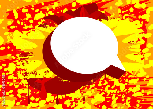 Speech Bubble Graffiti Background. Colorful Urban painting style backdrop. Abstract discussion symbol in modern dirty street art decoration.