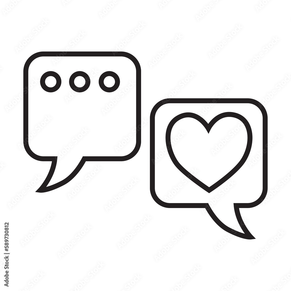 Bubble chat icon illustration with transparent background