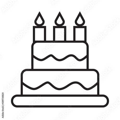 Tart cake icon illustration with transparent background