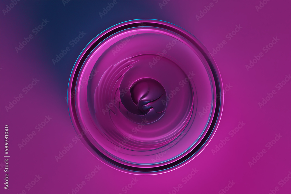 3D rendering abstract pink round shape, portal with frame . round spiral on monochrome isolated background 3D rendering abstract pink round shape, portal with frame . round spiral on monochrome isolated background