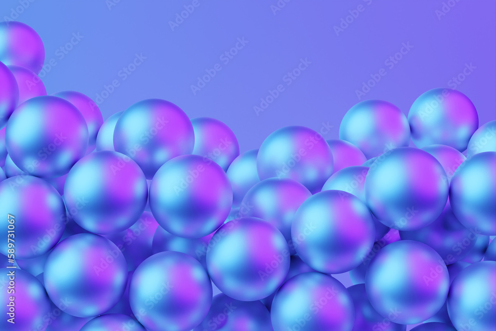 Abstract composition with a cluster of 3d spheres. Multicolored glossy bubbles, 3D illustration of balls. Trendy banner or poster design. Futuristic background Abstract composition with a cluster of 3d spheres. Multicolored glossy bubbles, 3D illustration of balls. Trendy banner or poster design. Futuristic background