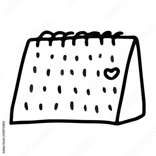 Calendar icon illustration with transparent background