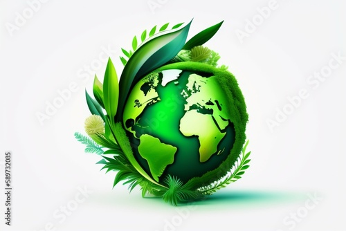 Earth Day Concept. ecological design. Illustration of Planet Earth. The concept of saving the Earth. Happy Earth Day, April 22, generative ai