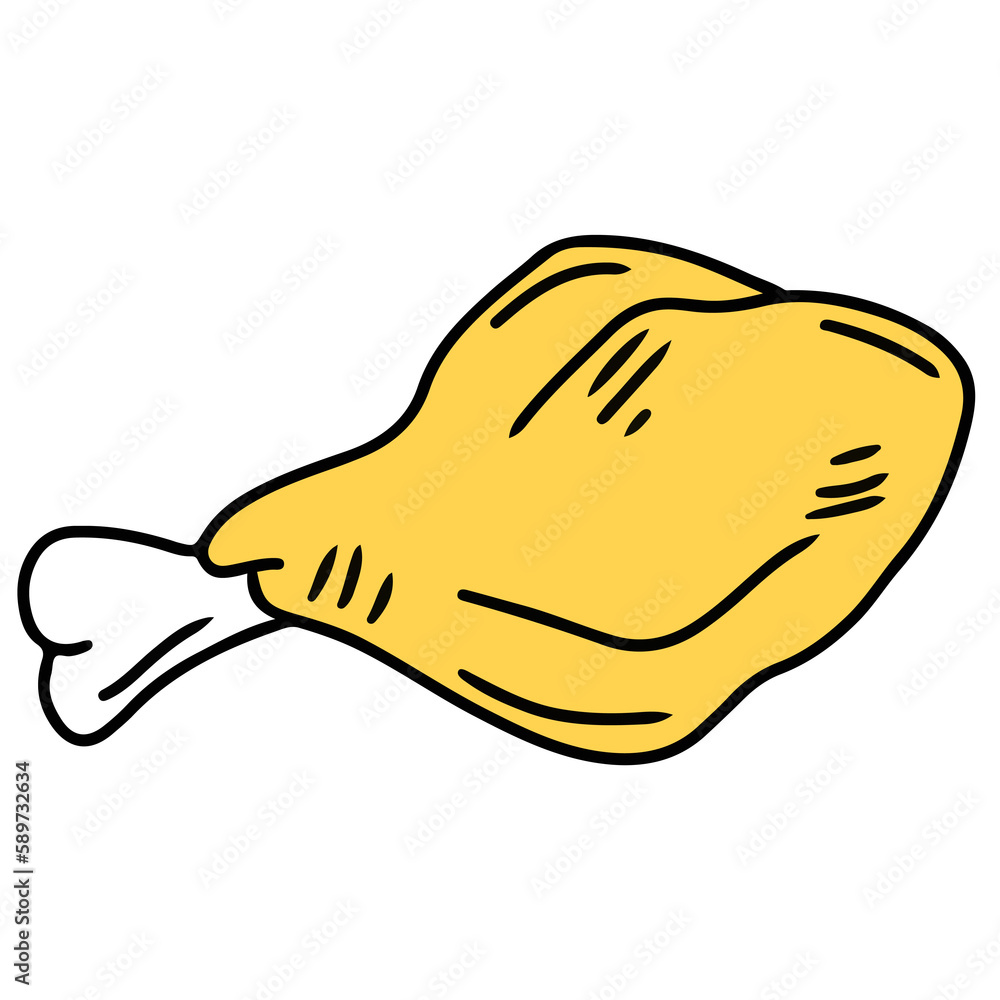 Fried chicken icon illustration with transparent background Fried chicken icon illustration with transparent background