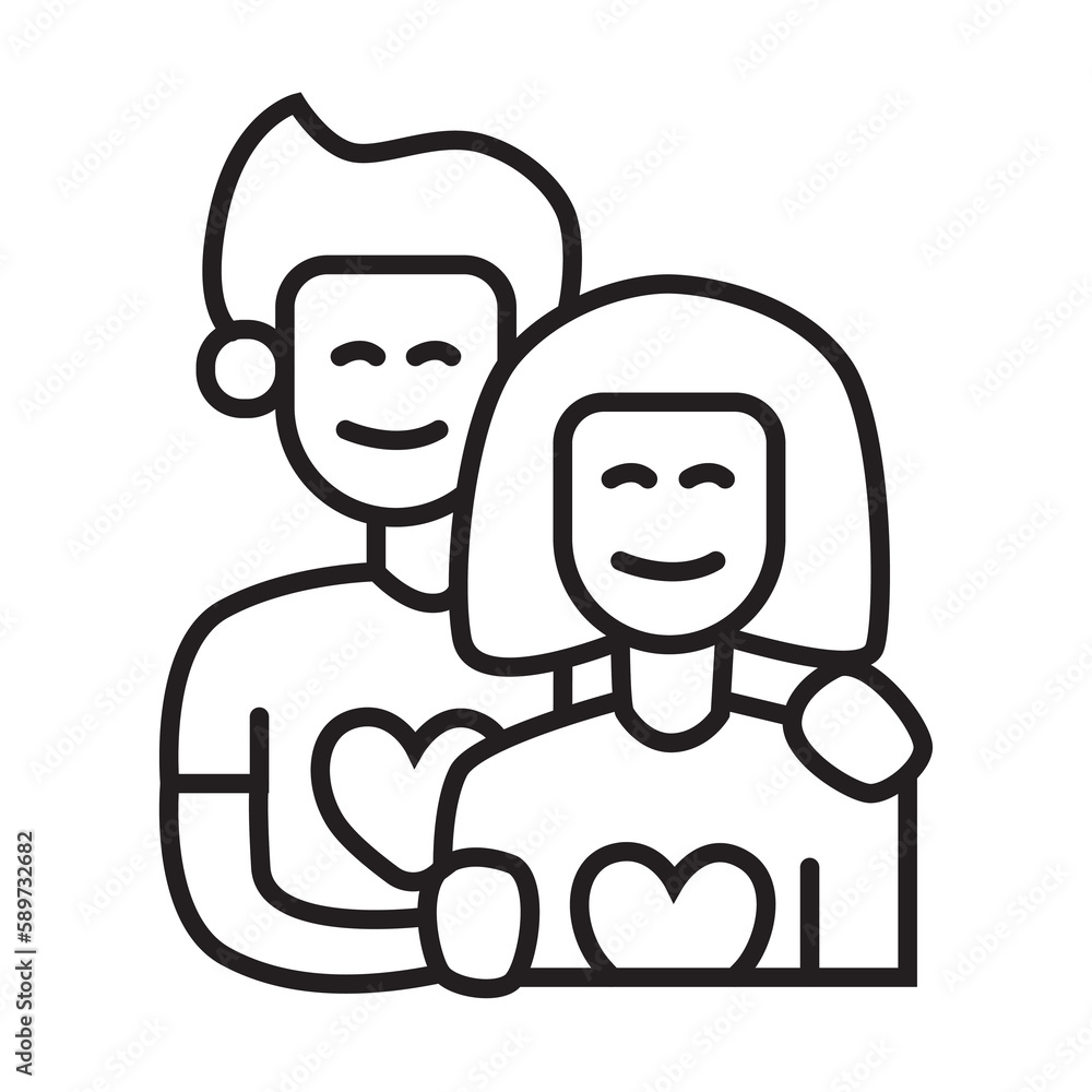 Couple icon illustration with transparent background