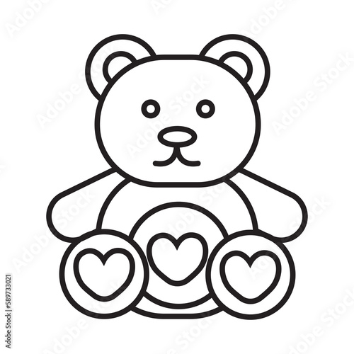 Teddy bear icon illustration with transparent illustration