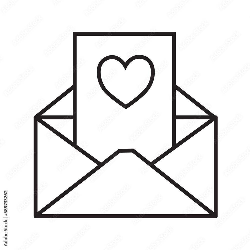 Love letter icon illustration with transparent background Love letter icon illustration with transparent background