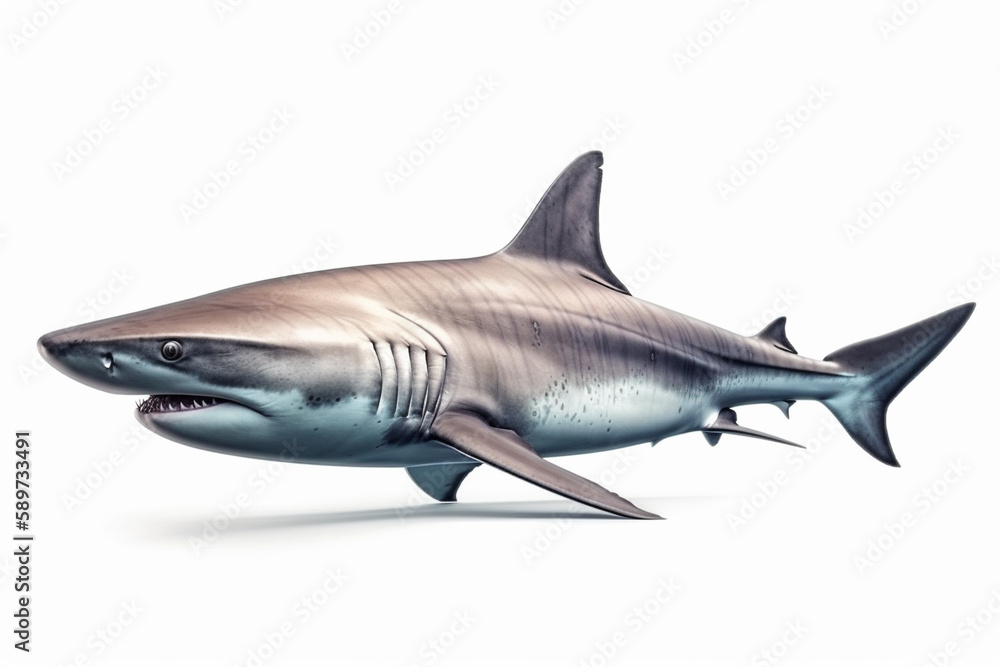 shark illustration on white background. Generative AI shark illustration on white background. Generative AI