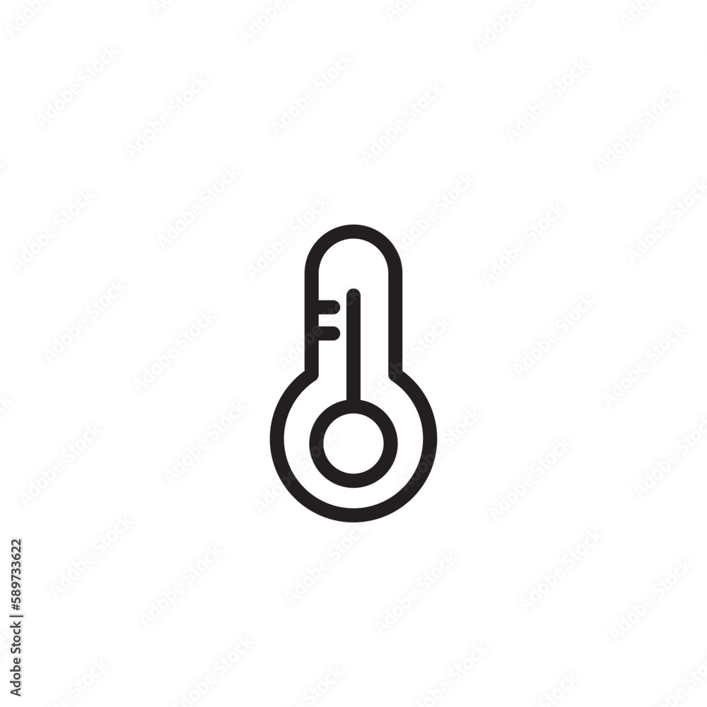 Warm Hot Temperature Outline Icon Warm Hot Temperature Outline Icon