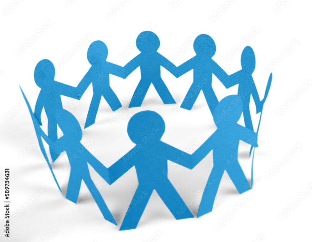 Team of paper chain people, Community, Support Team of paper chain people, Community, Support