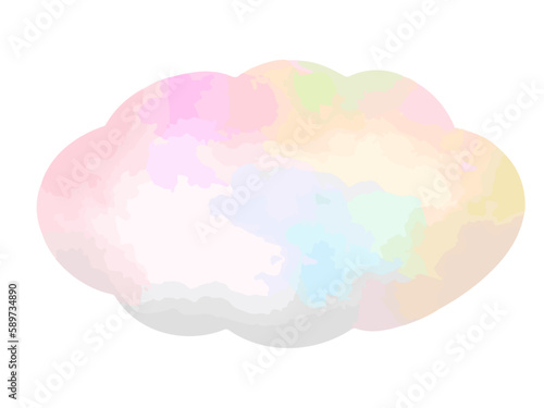 童話の世界のようなカラフルで可愛い虹色の雲のイラスト素材
