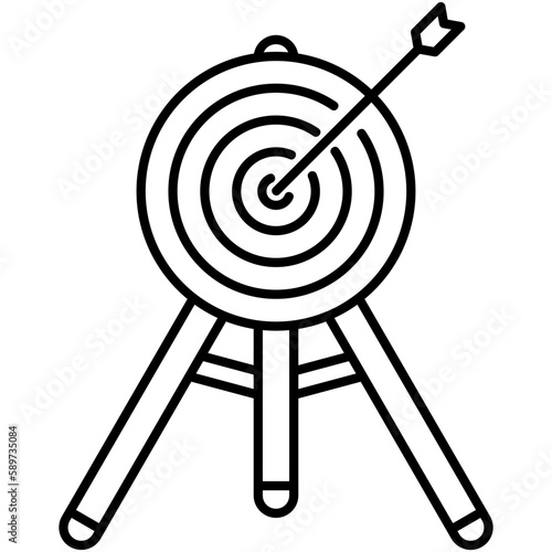 bullseye icon, line icon style, market target goal symbol vector stock.
