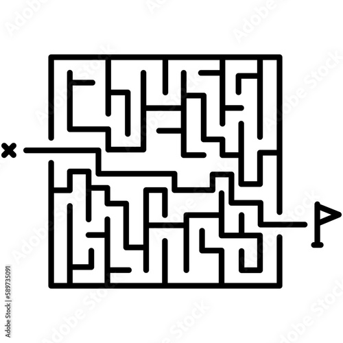 maze icon, line icon style, complex challenge symbol vector stock.
