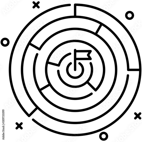 maze icon, line icon style, complex challenge symbol vector stock.