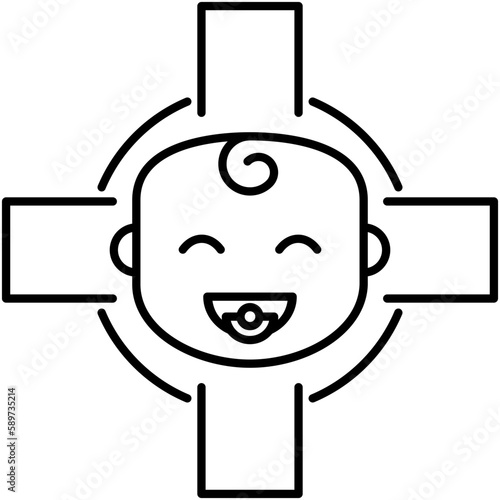 pediatrics icon, line icon style, children health care symbol vector stock.