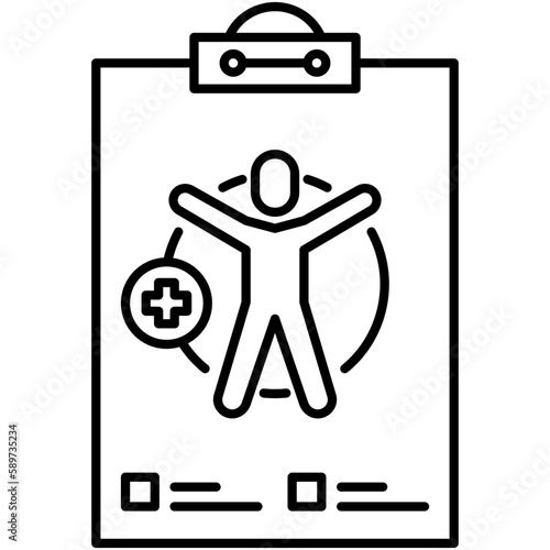 checkup icon, line icon style, health diagnosis symbol vector stock.