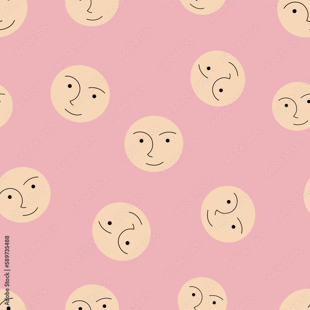 Feminine look, abstract personage, mascot design, funny face, cute icon Feminine look, abstract personage, mascot design, funny face, cute icon