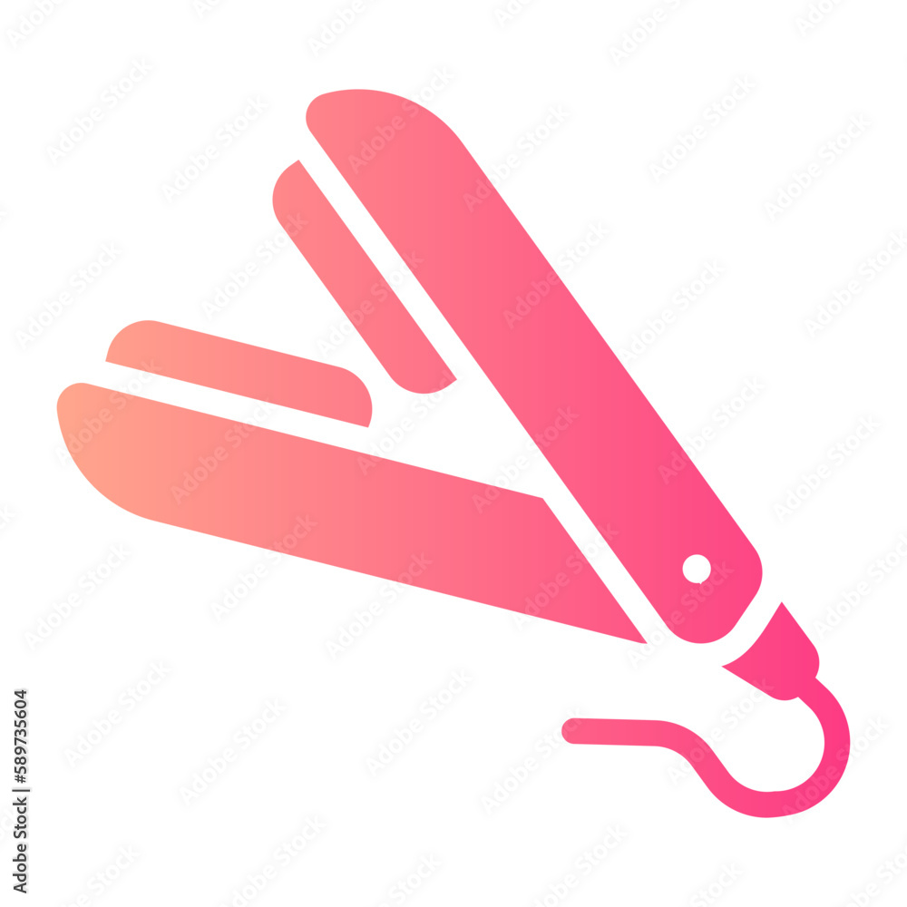 curling hair gradient icon curling hair gradient icon