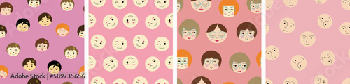 Feminine look, abstract personage, mascot design, funny face, cute icon