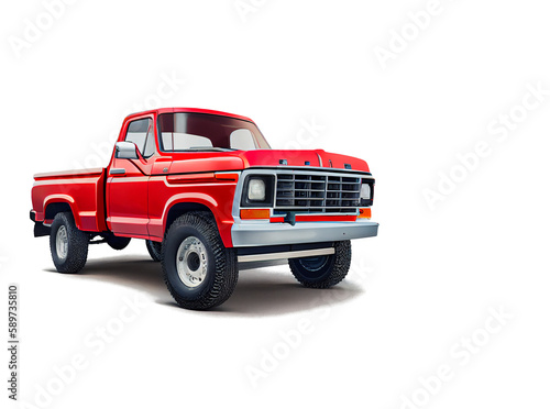 red truck on transparent background For decorating projects easily. generative AI