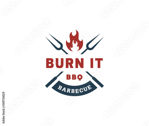 Barbecue logo inspiration. Food or grill design template.Vector illustration concept