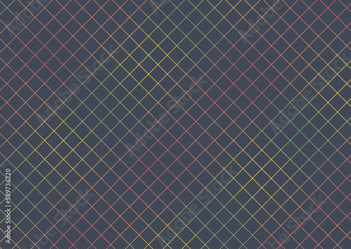 カラフルグラデーションのななめ方眼シームレスパターン背景