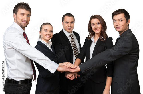 Confident Business team isolated on white background