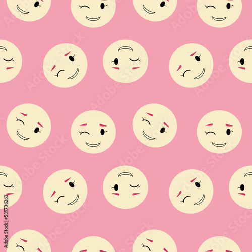 Feminine look, abstract personage, mascot design, funny face, cute icon