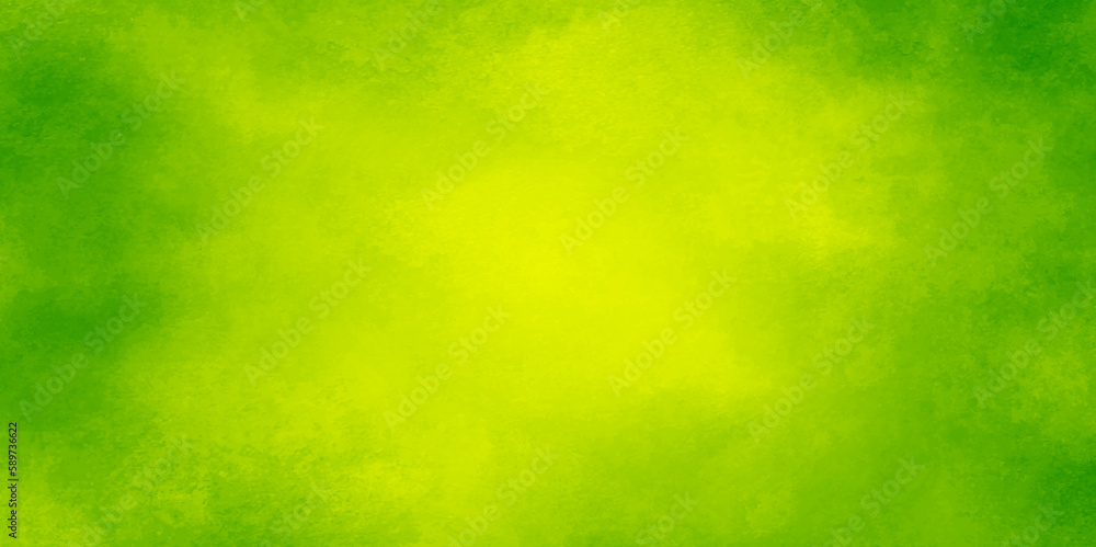 Green vintage grunge texture background with bright center spotlight