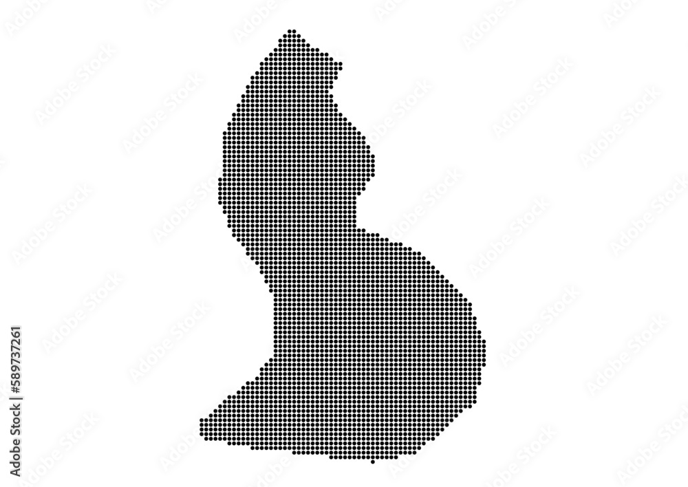 An abstract representation of Liechtenstein,Liechtenstein map made using a mosaic of black dots. Illlustration suitable for digital editing and large size prints. 
