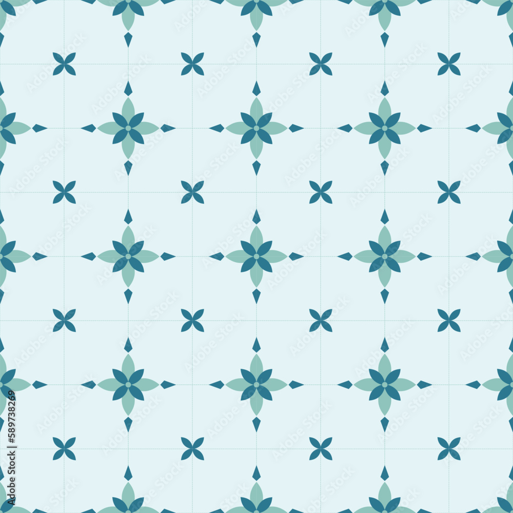 In this seamless pattern, green-blue tone flowers in warm tones on a blue background. Make it looks beautiful and attractive. In this seamless pattern, green-blue tone flowers in warm tones on a blue background. Make it looks beautiful and attractive.