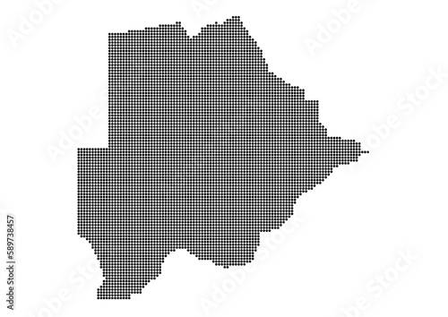 An abstract representation of Botswana Botswana map made using a mosaic of black dots. Illlustration suitable for digital editing and large size prints. 