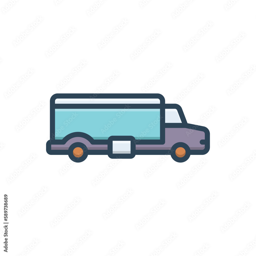 Fototapeta premium Color illustration icon for truck 