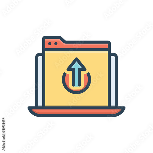 Color illustration icon for output 