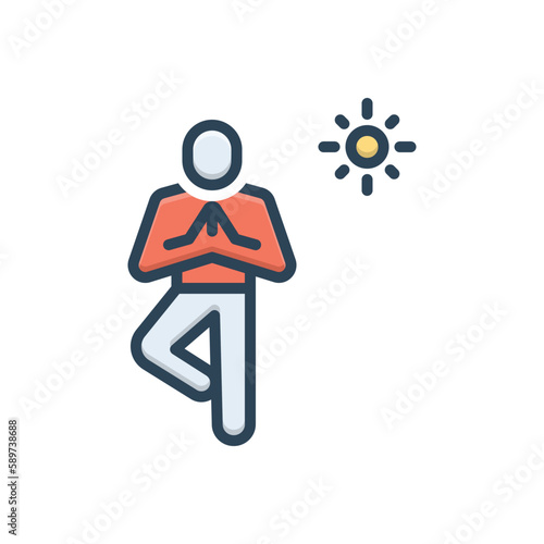 Color illustration icon for wellness 
