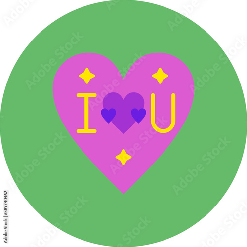 Love Multicolor Circle Flat Icon