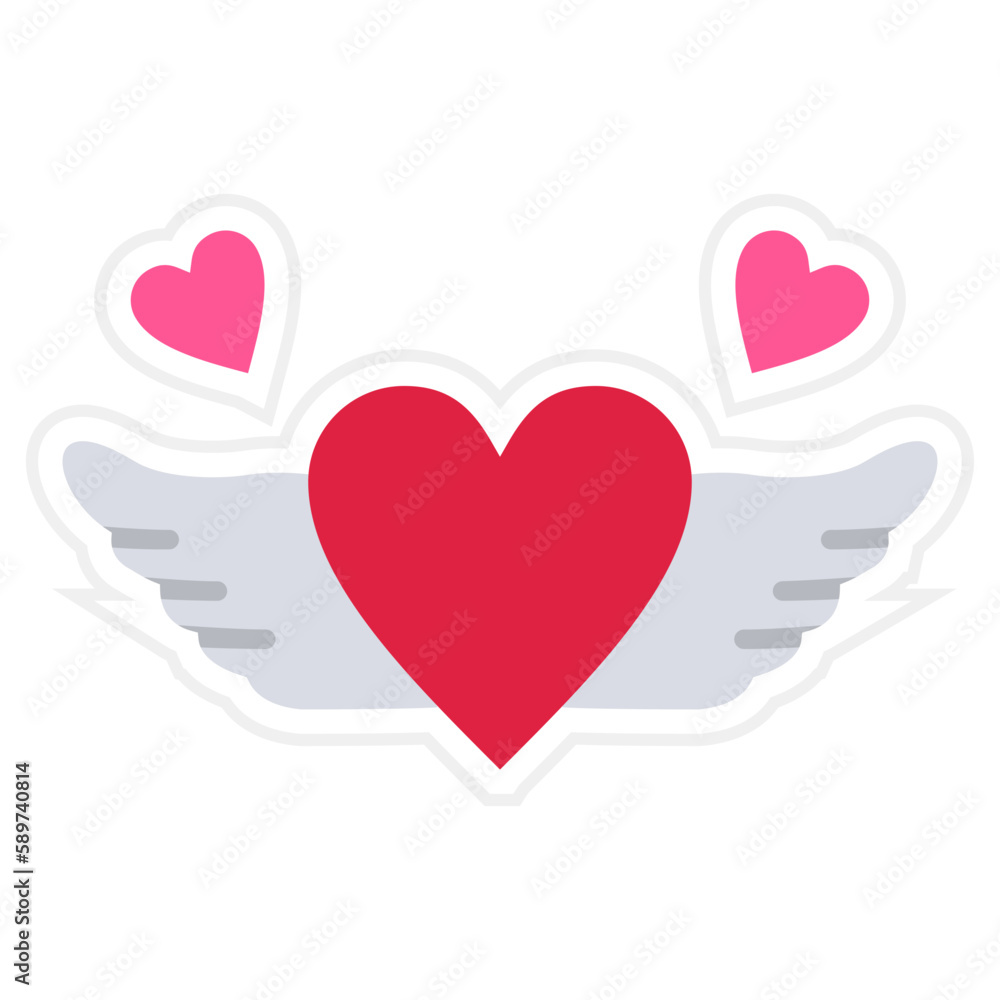 Heart Wing Sticker Icon