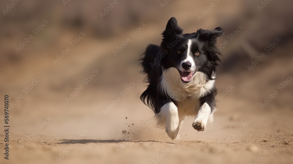 Energetic Border Collie in Action Energetic Border Collie in Action