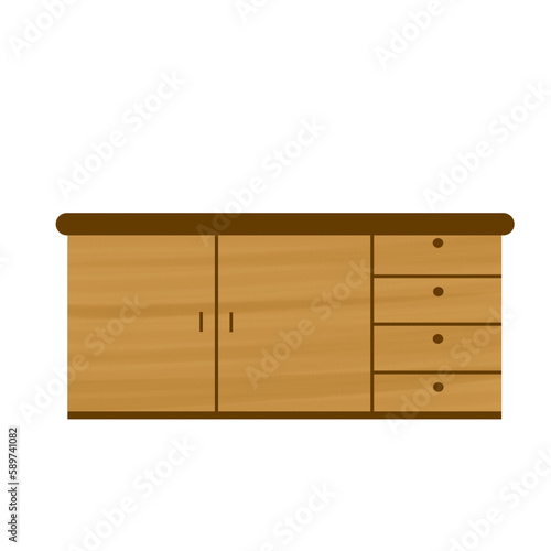 wooden cupboard illustration 
