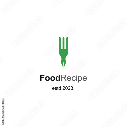 food recipe logo design on isolated background