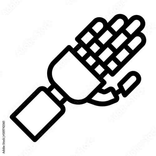 prosthetic hand line icon