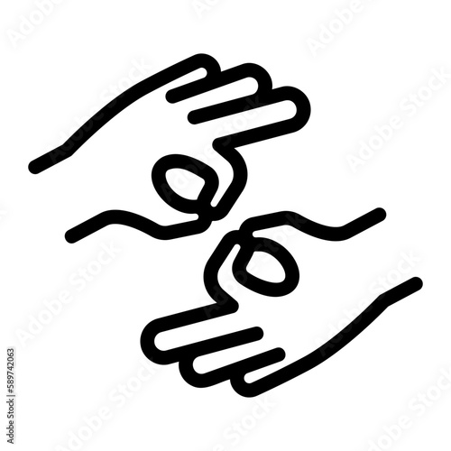 sign language line icon