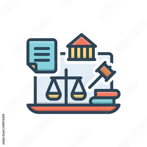 Color illustration icon for authorities 
