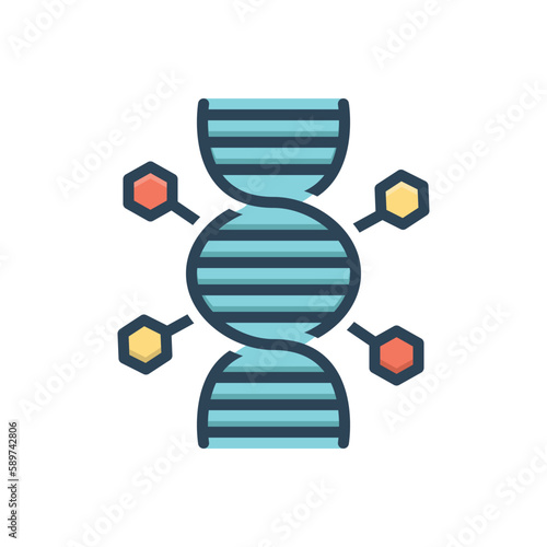 Color illustration icon for genes 
