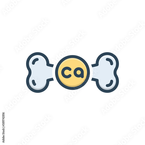 Color illustration icon for calcium 