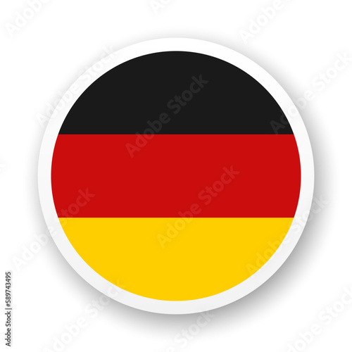 Flag of Germany flat icon. Round vector element with shadow underneath. Best for mobile apps  UI and web design.
